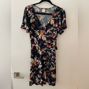 EUC Floral Tropical Wrap Dress